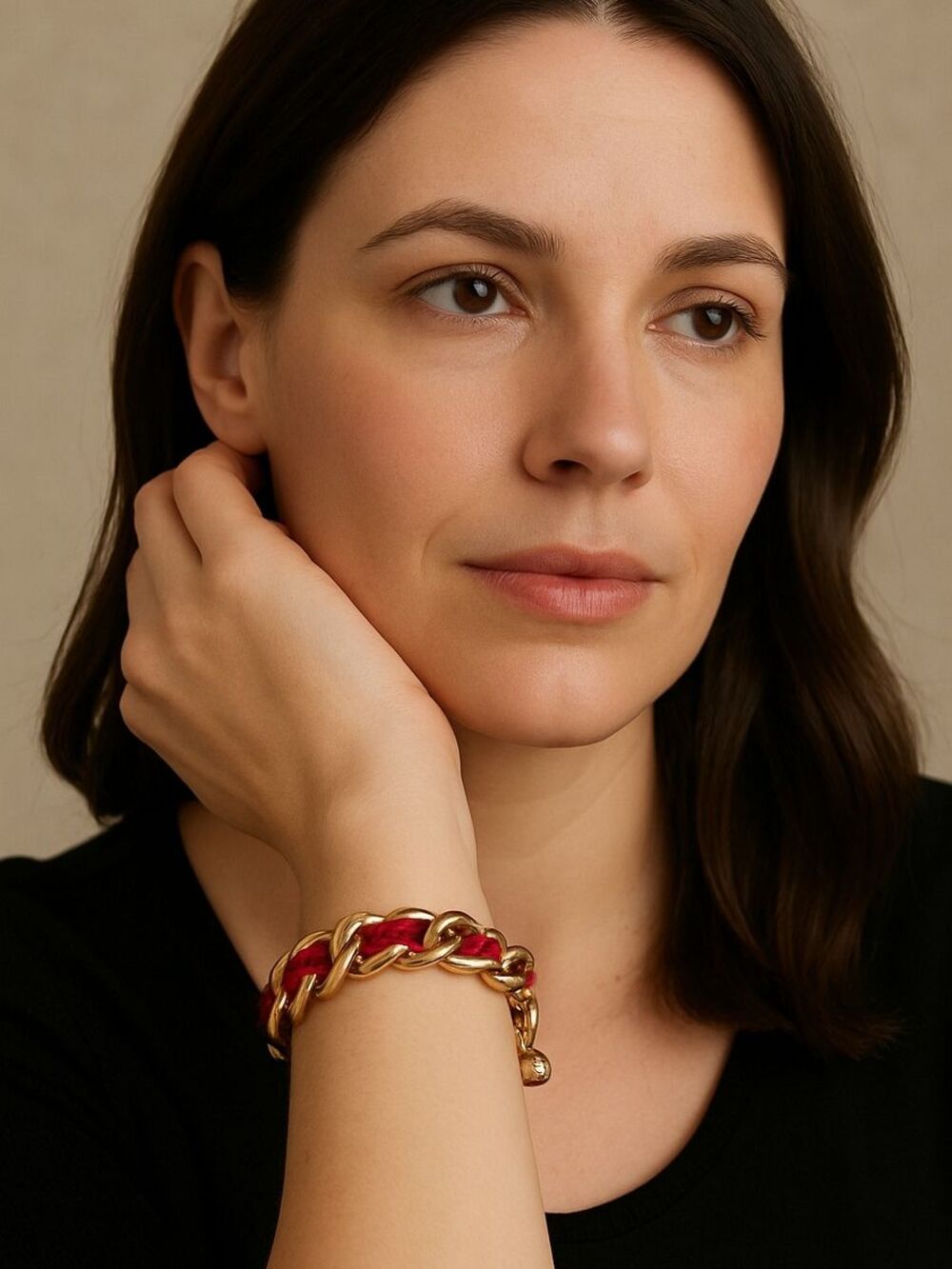 Solid chunky chain bracelet Designer Inspired